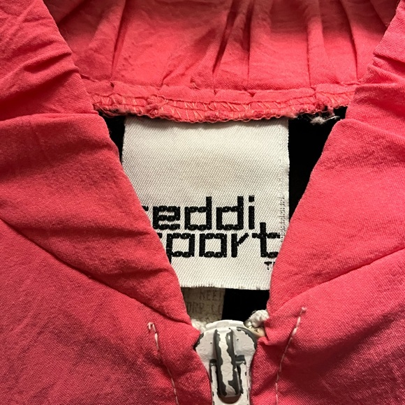 Teddi Sport Women’s VTG 80’s Track Jacket Black, White, Pink & Turquoise Large - Picture 3 of 8